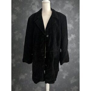 ALFANI Woman Black Sueded Leather Jacket Size 3X